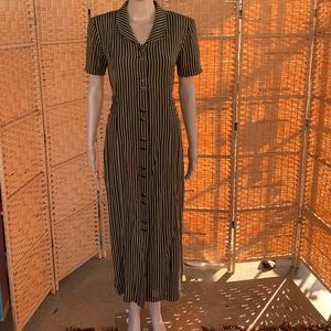 Vintage 80s 90s stripped maxi dress